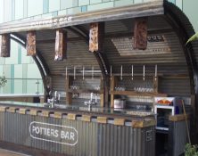 Pub Roof Terrace Bar metalwork and carpentry installation