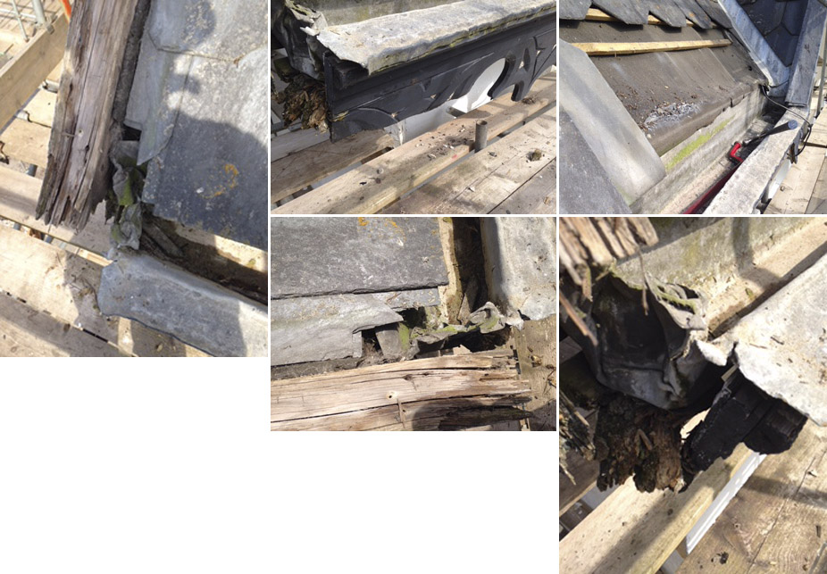 Wooden roof gutter repair