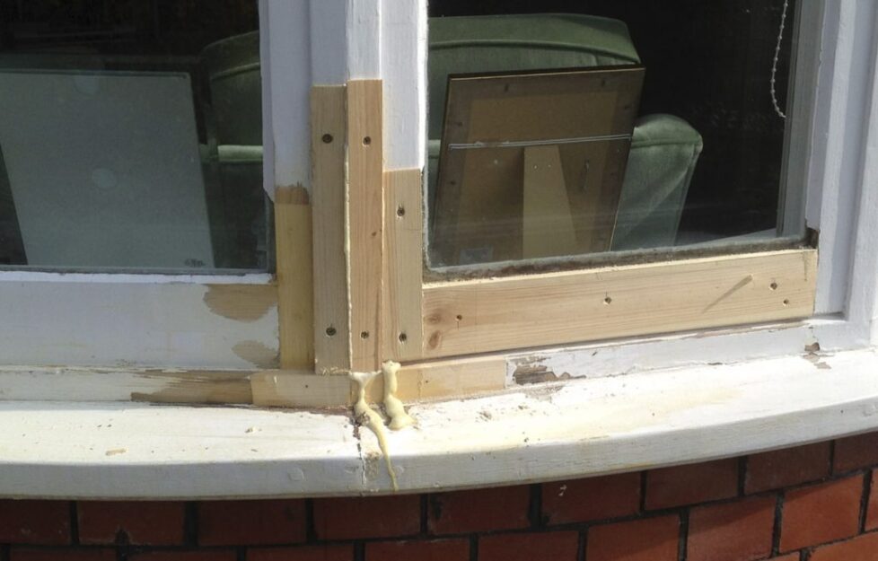 Wooden window frame repair